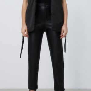 Zara faux leather mom fit pants
